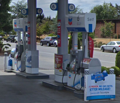 Chevron fuel dispenser in Bellevue, WA