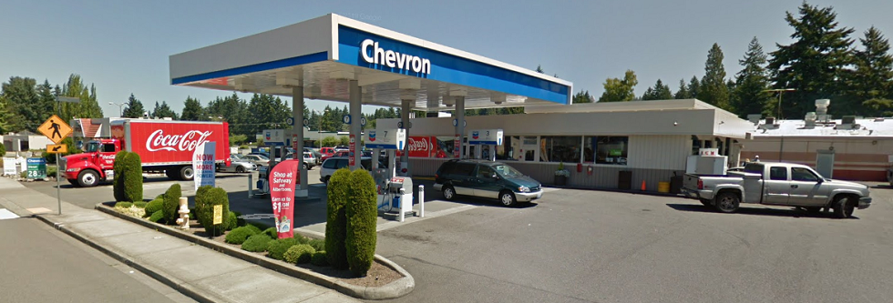 Chevron gas station and convenience store in Bellevue, WA